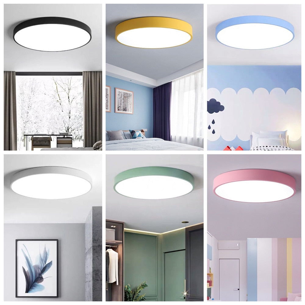 Macarons Color Round LED Ceiling Lights Modern Ceiling Lamp Living Room  Lighting Bedroom Children room