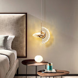 Modern Rotatable Pendant Lamp Chandelier Metal+Acrylic Hanging Fixture Bedside Living Room Bedroom Indoor Lighting Home Decor