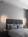 Light luxury Pendant lamp Bedside Postmodern Simple Restaurant Bar Hanging Creative Personality Ellip Bedroom Small Pendantlight